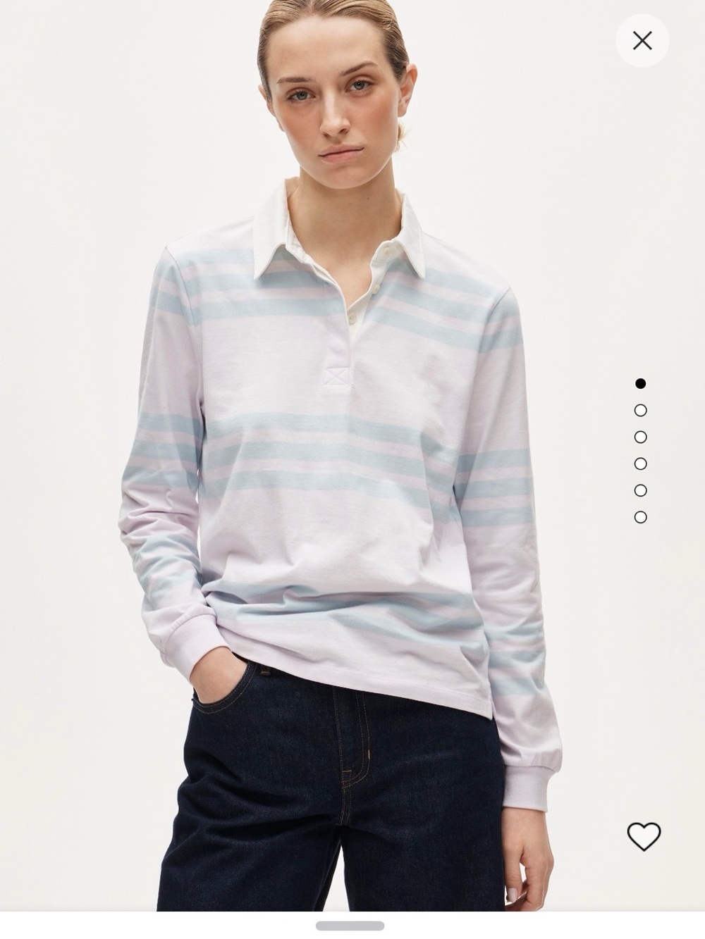 NWT J. Crew Women’s Boyfriend Jersey Rugby in Lavender Stripe, size medium